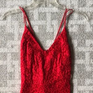 Red Bodycon Floral Dress